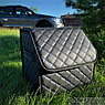 Автомобильный органайзер Кофр в багажник Premium CARBOX Усиленные стенки (размер 30х30см) Черный с белой, фото 4