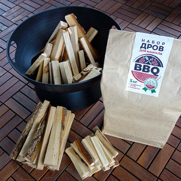 Набор дров для мангала BBQ (дуб+хвоя), упак. 5кг