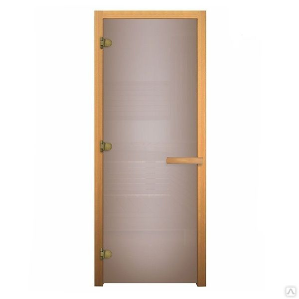 Дверь для бани стеклянная матовая сатин, 3 петли, 8мм 1900х700 мм - фото 1 - id-p180997862