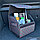 Автомобильный органайзер Кофр в багажник Premium CARBOX Усиленные стенки (размер 30х30см) Черный с синей, фото 3
