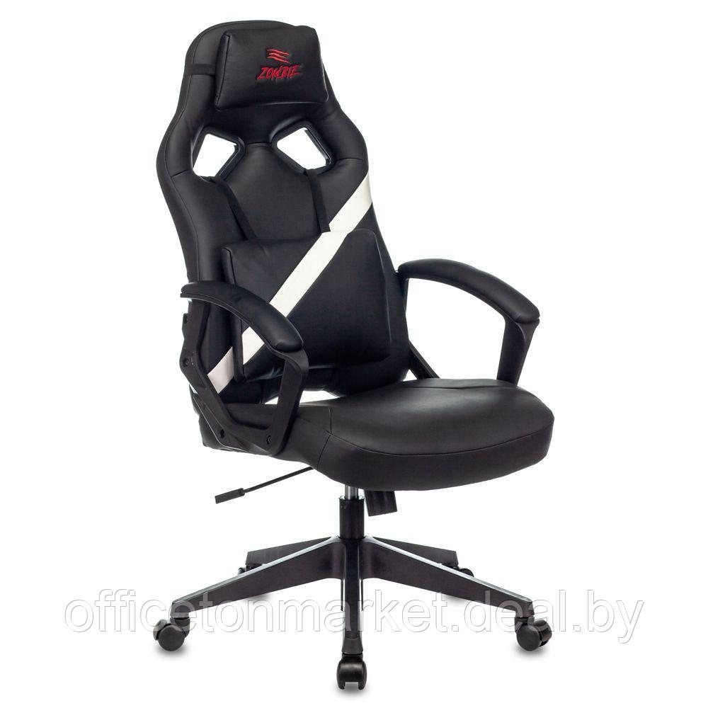 Кресло игровое "Zombie DRIVER", экокожа, пластик, черный, белый - фото 1 - id-p178284887