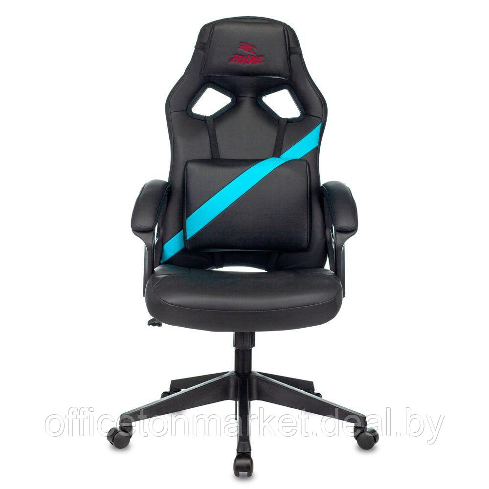 Кресло игровое "Zombie DRIVER", экокожа, пластик, черный, голубой - фото 2 - id-p178284888