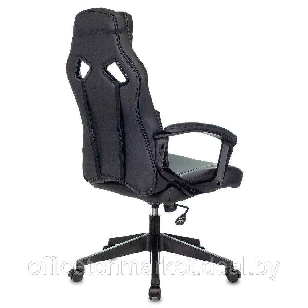 Кресло игровое "Zombie DRIVER", экокожа, пластик, черный, голубой - фото 4 - id-p178284888
