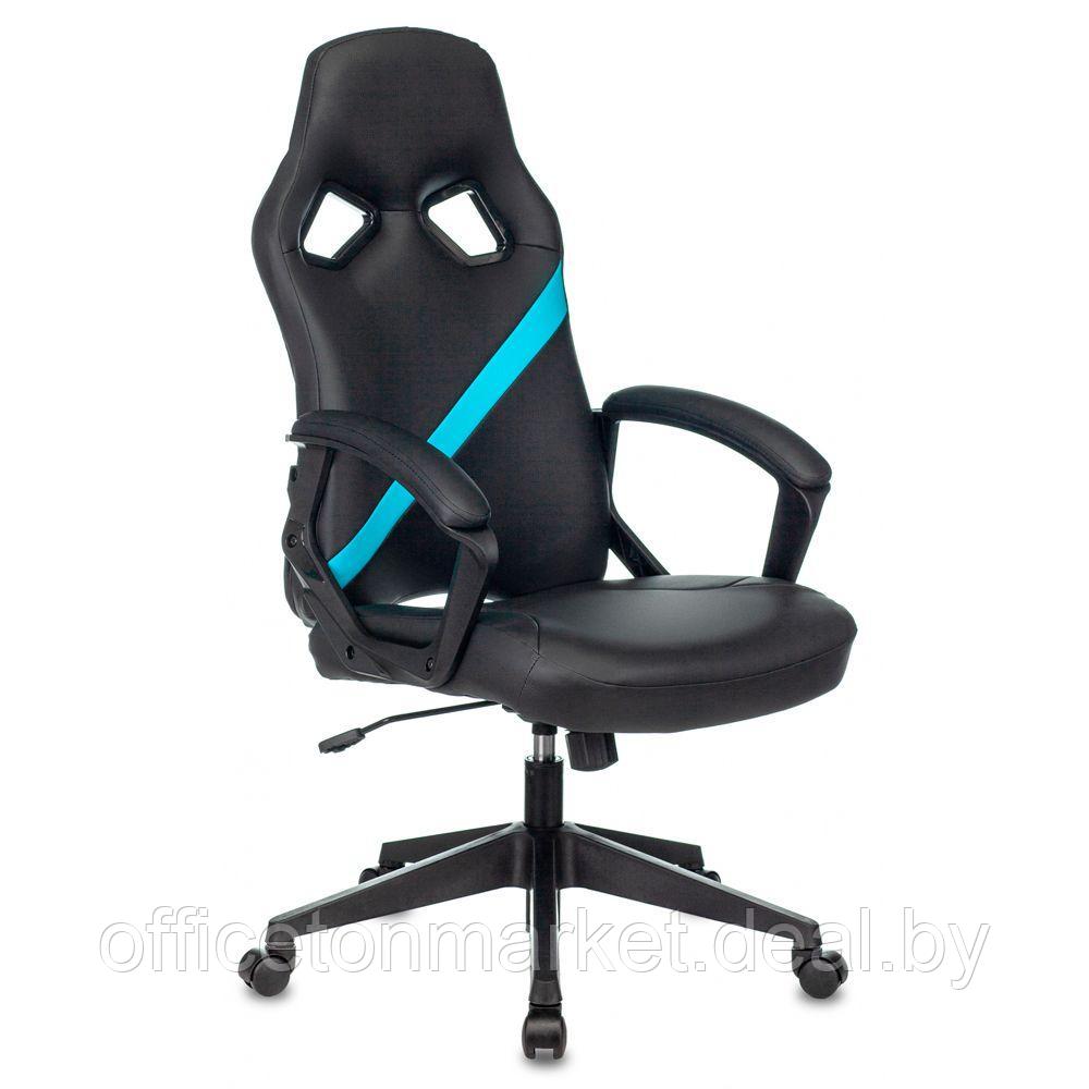 Кресло игровое "Zombie DRIVER", экокожа, пластик, черный, голубой - фото 10 - id-p178284888