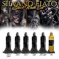 Краска World Famous Tattoo Ink SILVANO FIATO BLACK WASH SET - 6шт