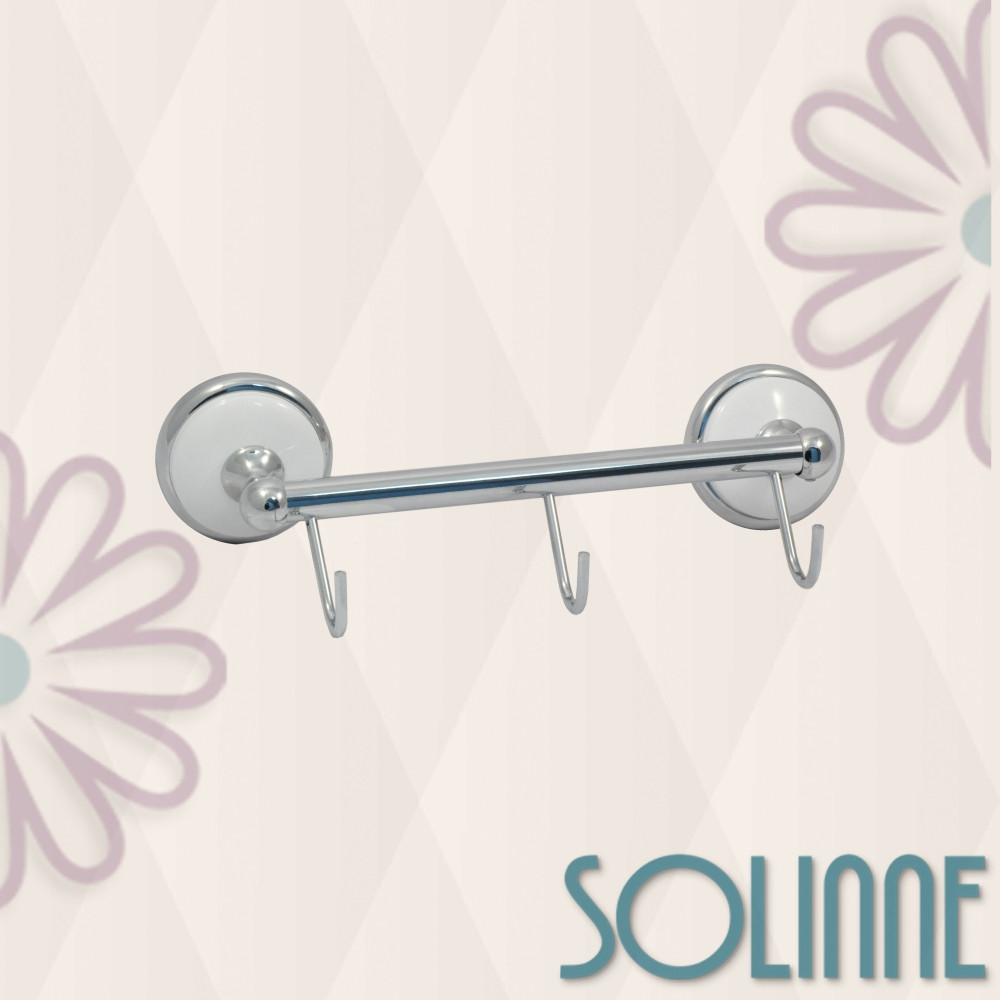 Настенный кронштейн для одежды Solinne Blanco B-51108-3, хром (3 крючка)