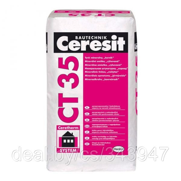 Минеральная штукатурка Ceresit CT 35 "короед"под окр. ( 25 кг )