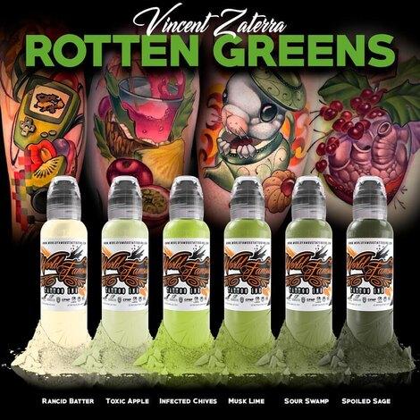 Краска World Famous Tattoo Ink Rotten Greens Vincent Zattera Set - 6шт - фото 1 - id-p181058218
