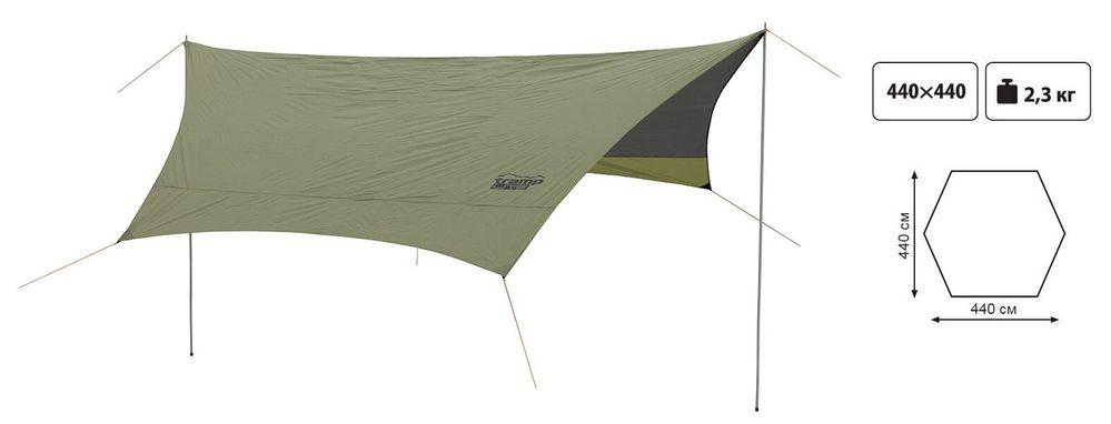 Тент со стойками Tramp Lite Tent Green (440х440) арт. TLT-034