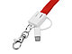 Ланьярд с зарядным кабелем 3-в-1 xTape, красный, фото 2