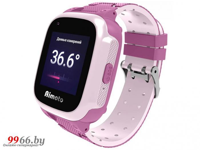 Детские смарт часы-телефон для детей девочки умные наручные с сим картой Aimoto Integra 4G розовые электронные