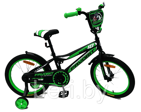 BIK-18GN Велосипед детский Favorit Biker 18", 5-7 лет, зеленый - фото 1 - id-p181067745