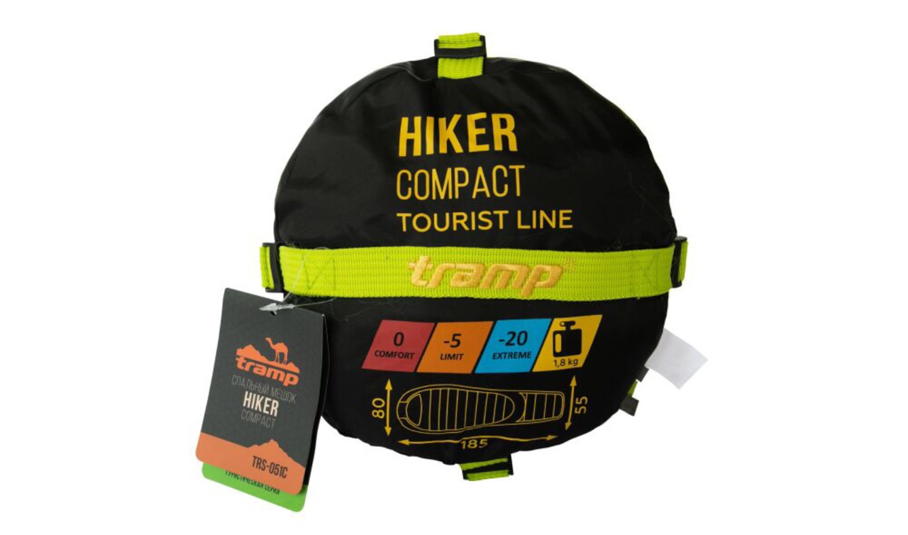 Спальный мешок Tramp Hiker Compact 185*80*55см (левый) - фото 10 - id-p173980350