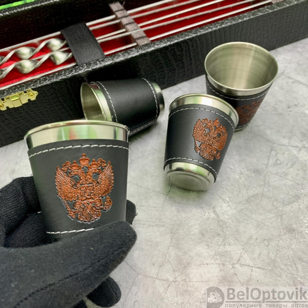 Набор для шашлыка и гриля в чемодане Царский 9 Кизляр России 16 предметов Brown Бизон - фото 9 - id-p179624111