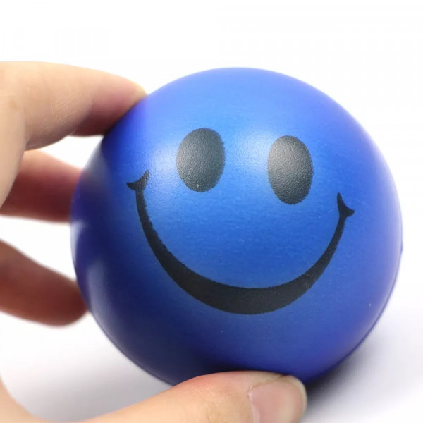 Игрушка для ванны Шарик-Смайлик из ПВХ пластизоля (голубой) - фото 1 - id-p181076331