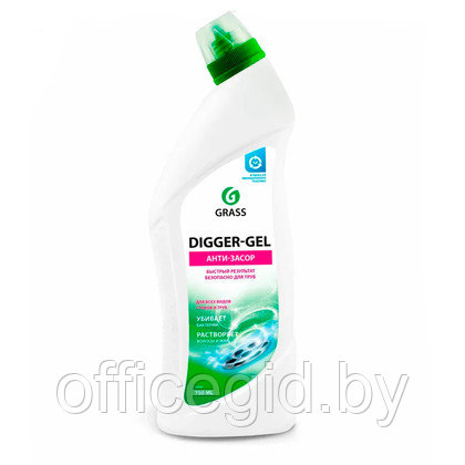Средство для удаления засоров в трубах "Digger-Gel", 750 мл
