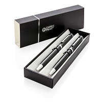 Набор "Luzern": ручка шариковая автоматическая, карандаш автоматический, 0,7 мм, черный, серебристый