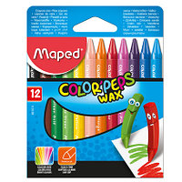 Мелки восковые "Wax Crayons", 12 цветов, ассорти