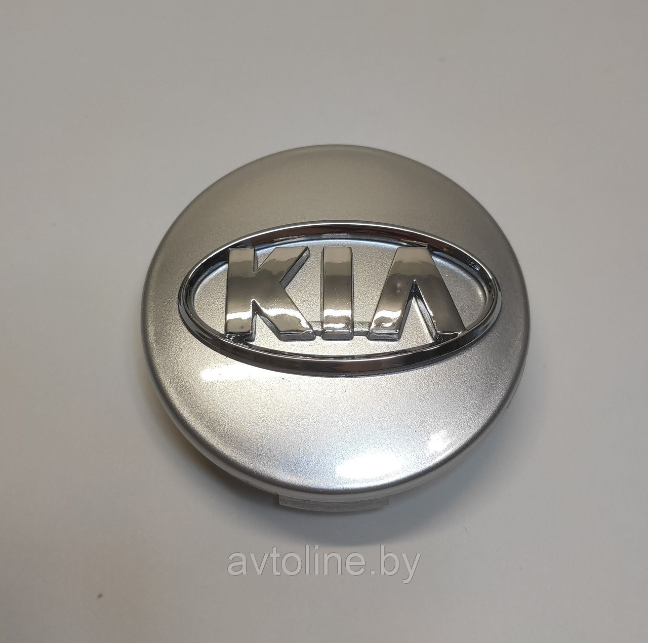 Заглушка литого диска KIA 61/57мм серая хром KIA-002, фото 1
