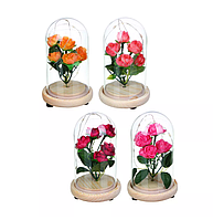Светильник цветочная композиция Букет роз в колбе (15 см)