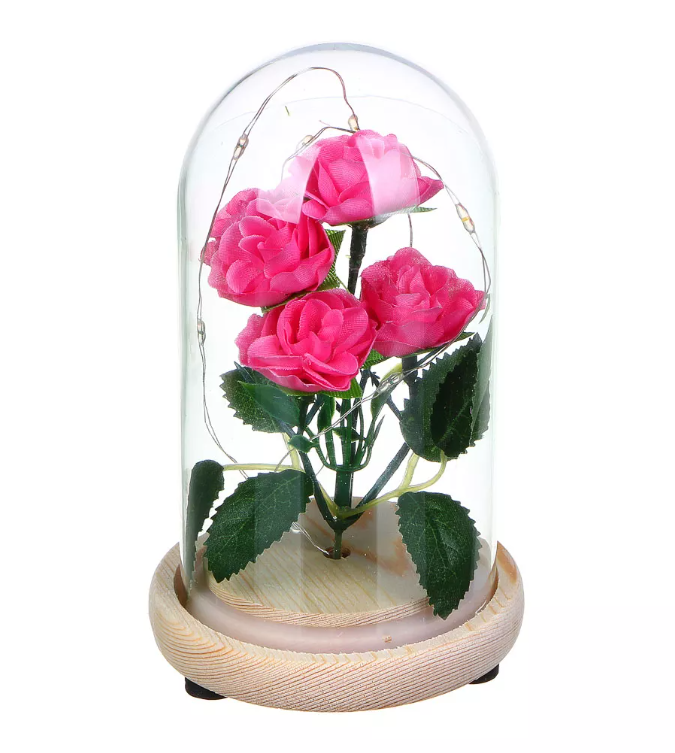 Светильник цветочная композиция Букет роз в колбе (15 см) - фото 2 - id-p181089790