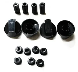 Комплект ручек (черные) для плиты, духовки универсальные 6x8 mm, d=42mm