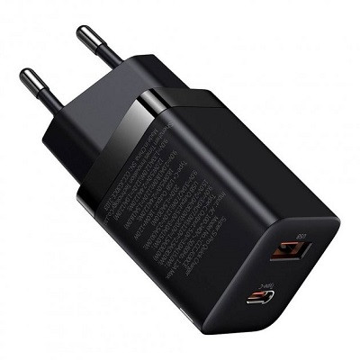 Сетевое зарядное устройство Baseus Super Si Pro Quick Charger C+U 30W EU (CCSUPP-E01) черное - фото 1 - id-p181090819