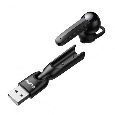 Беспроводная Bluetooth гарнитура Baseus Encok Wirelless Earphones A05 + USB док-станция (NGA05-01) черный - фото 2 - id-p181090827