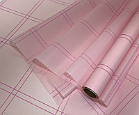 Пленка матовая с рисунком Клетка 50см*9м, 60мкм Розовый/розовый неон