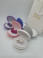 Серьги-пусеты Диор шарики. Mise en Dior (разные цвета)