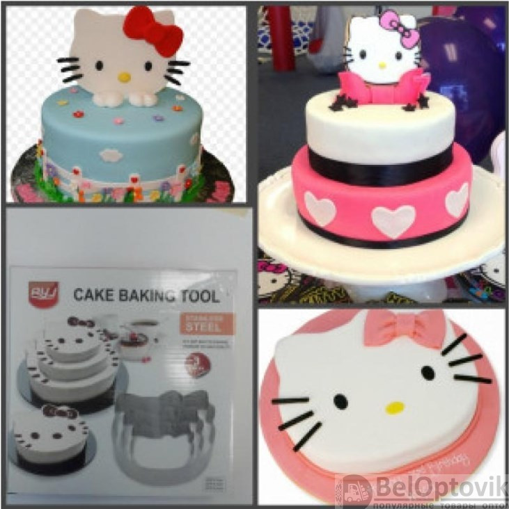 Формы из нержавеющей стали (кольцо для торта) Cake Baking Tool (3 шт) КИТТИ Kitty - фото 4 - id-p181138256