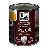 Грунт-эмаль 3в1 BAUMASTER SPEC COR молотковая термостойкая до 150º черная 0,4 кг