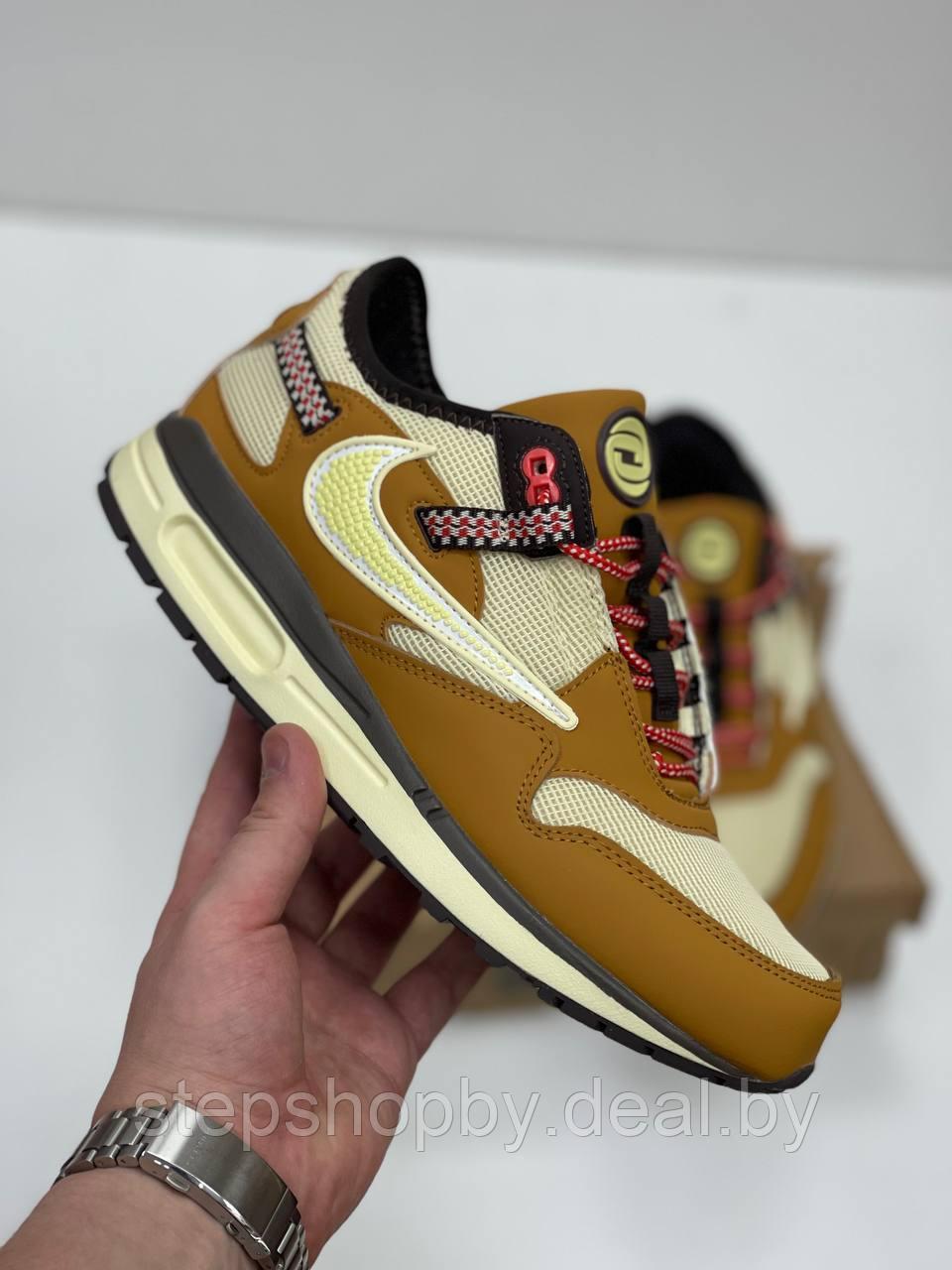 Кроссовки Nike Air Max 1 Travis Scott Cactus Jack Wheat Lemon Drop 41 - фото 1 - id-p181134930