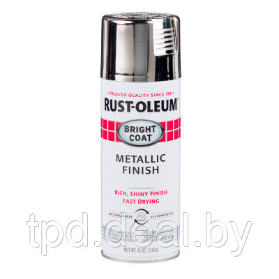 Эмаль с эффектом сияющего металлика Stops Rust Bright Coat Spray,RUST-OLEUM® цвет Хром - фото 1 - id-p181140643