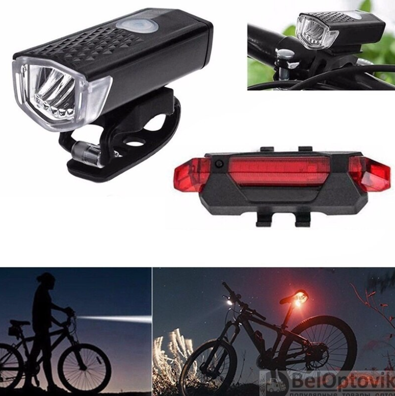 Фонарь велосипедный Bicycle lights set (передний 3 режима работы) и задний (2 режима работы) - фото 3 - id-p181145438