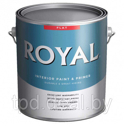 Интерьерная акрил-латексная матовая краска ROYAL Flat Wall Paint, Ultra White (0,946л)