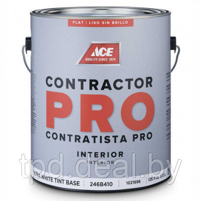 Ультра-белая матовая краска Contractor Pro Flat Interior Wall Paint Ultra White , ACE, RUST-OLEUM®