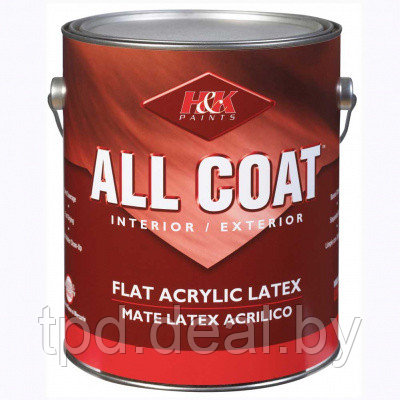 Универсальная акрил-латексная краска All Coat Flat Acrylic Latex Tint base, ACE, RUST-OLEUM® 3,78л - фото 1 - id-p181145512