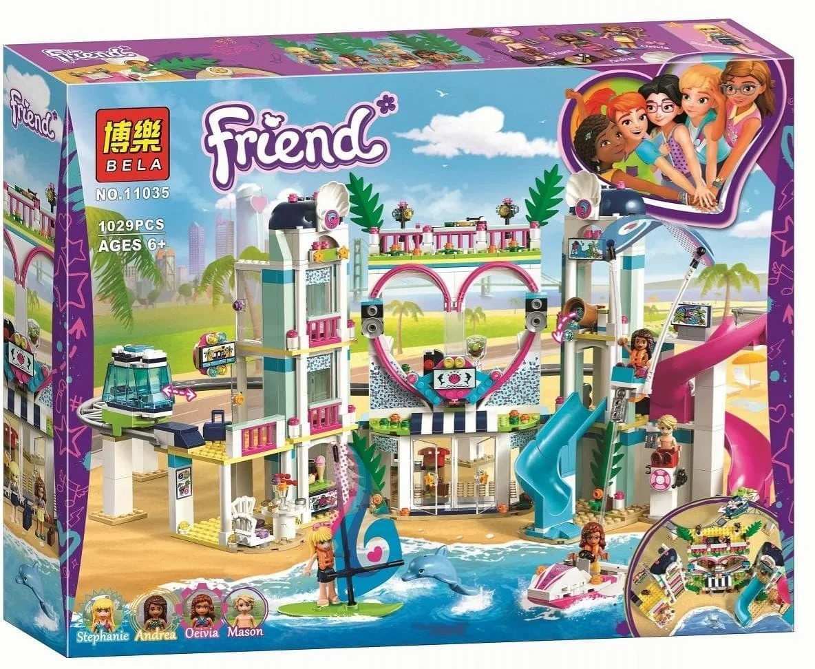 11035 Конструктор Bela Friends "Курорт в Хартлейк-Сити" 1029 деталей, аналог Lego Friends 41347