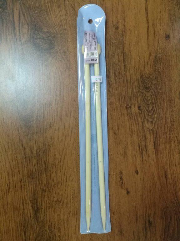 Спицы для вязания прямые (бамбук) , длина 35 см в ассортименте - фото 1 - id-p181149554