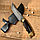 Нож разделочный в кожаном футляре Кизляр России Дамасская сталь Кабан, фото 2