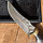 Нож разделочный в кожаном футляре Кизляр России Дамасская сталь Кабан, фото 5