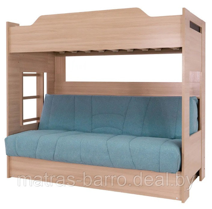 Кровать двухъярусная с диван-кроватью (ДСП шимо светлый)