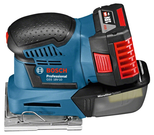 Аккумуляторная виброшлифмашина Bosch GSS 18V-10 Professional (06019D0200) Bosch - фото 1 - id-p181175570