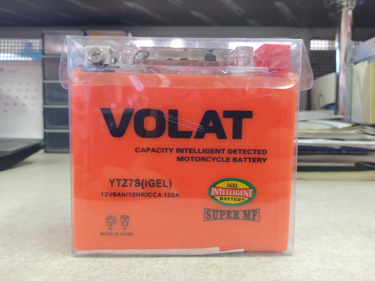 Мото аккумулятор VOLAT YTX7L-BS iGEL (7 A/h), 100A R+ (110x65x130) - фото 1 - id-p181177961