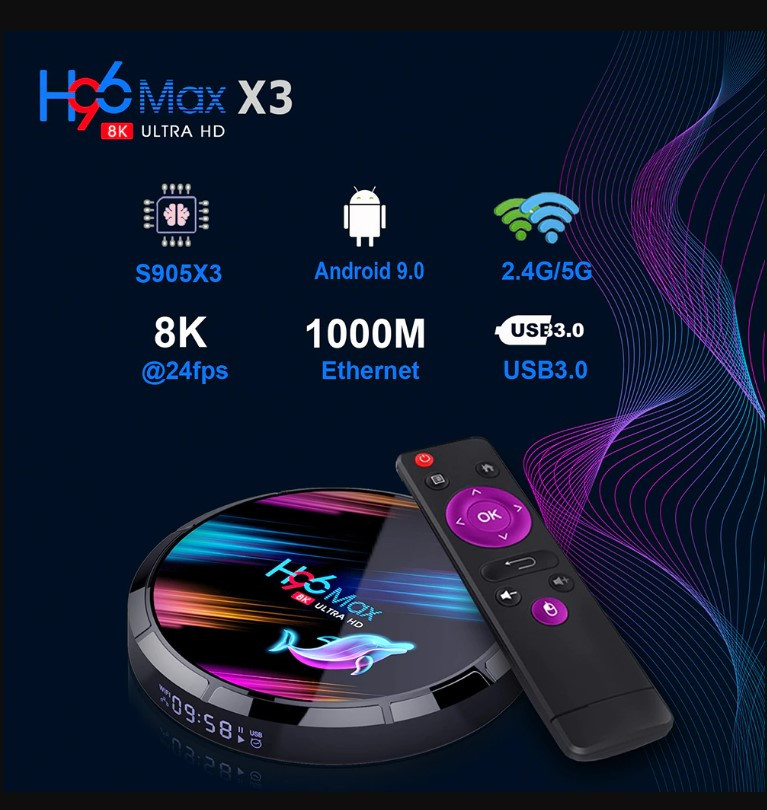 Смарт ТВ приставка H96 MAX X3 S905x3 4G + 128G TV Box андроид - фото 5 - id-p181178550