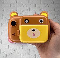 Детский фотоаппарат с моментальной печатью Print Camera (мгновенная черно-белая термопечать) ЖЕЛТЫЙ