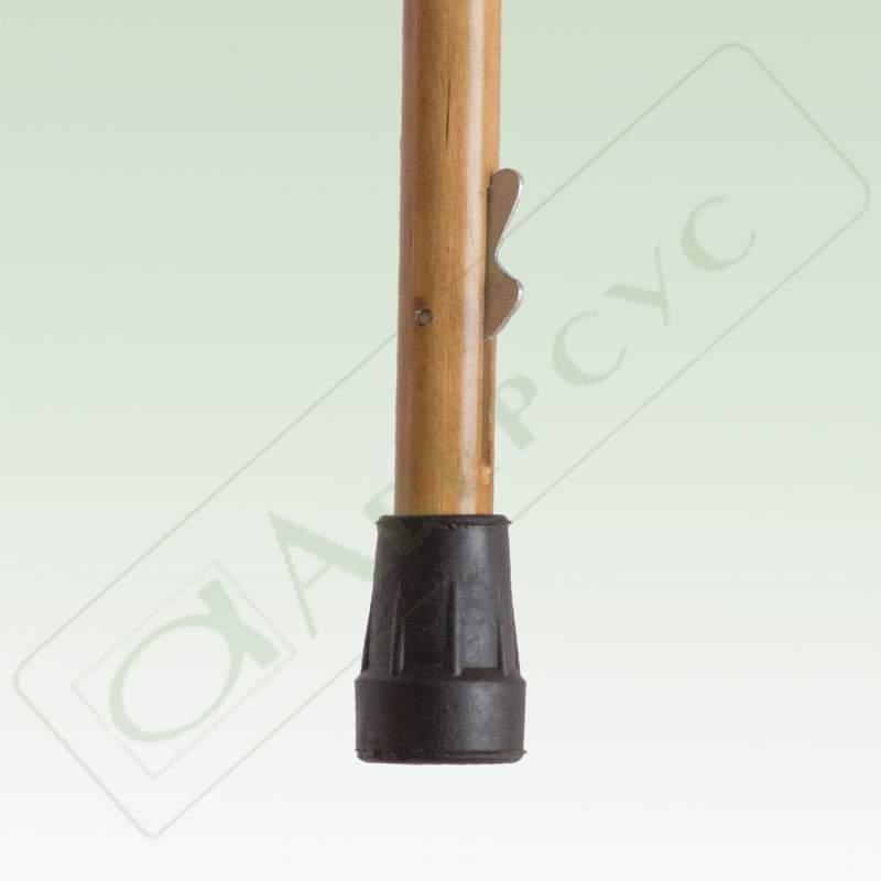 Трость деревянная с пластмассовой ручкой и устройством против скольжения, арт. 529 - фото 3 - id-p181181529