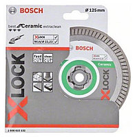 Алмазный круг X-LOCK 125x14x2223мм Best for Ceramic Extraclean Turbo, BOSCH (2608615132) Bosch