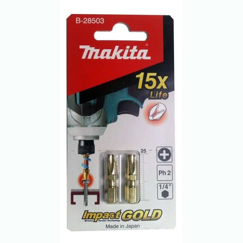 Насадка Impact Gold Torsion Enduro PH2 25мм C-form (-2-), MAKITA Makita - фото 1 - id-p181183974